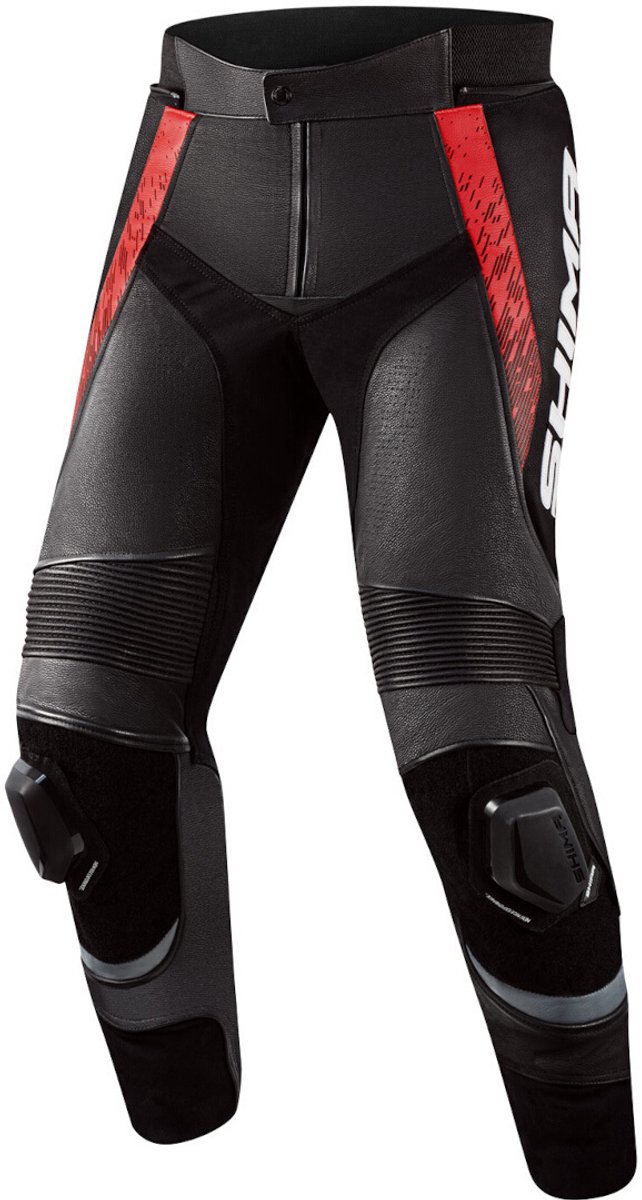 SHIMA STR 2.0 Zwart Rood Leren Motorbroek - Broek