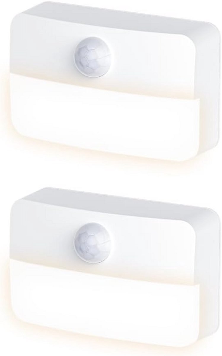 Motion Sensor Nachtlampje - 2 Stuks Stick-On LED Lampen voor Slaapkamer, Hal en Trap