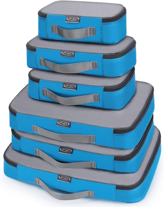 Bago Verpakkingskubussen voor koffers en reistassen - 7 stuks bagage en koffer organizer tassen set - compressie verpakking kubussen voor reisorganisator - 4 reiskubussen plus 3 ritszakken (roze