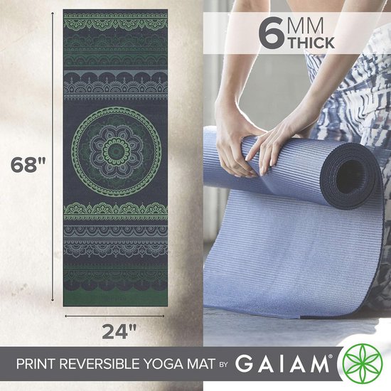 Extra dikke antislip yogamat 6 mm - omkeerbare oefenmat voor yoga en pilates — afbeelding 5