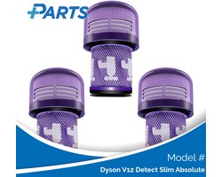 Dyson V12 Detect Slim Absolute Filters (3 Stuks, Plus.Parts® alternatief voor 971517-01)