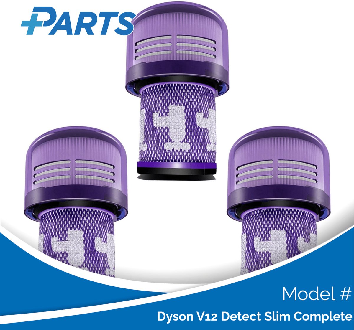 Dyson V12 Detect Slim Complete Filters (3 Stuks, Plus.Parts® alternatief voor 971517-01)