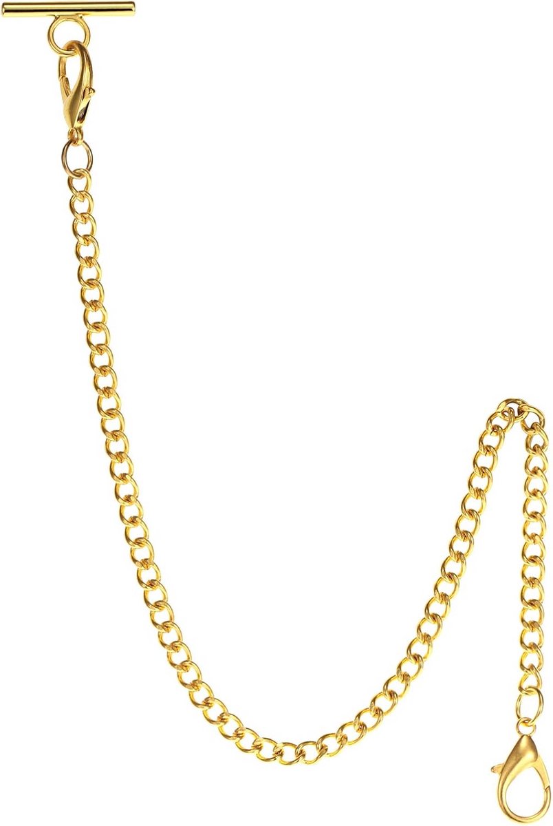 Lange Zakhorlogeketting 37,5 cm - Zilver-Goud Kleurige Metalen Ketting voor Horloge of Sleutelbos