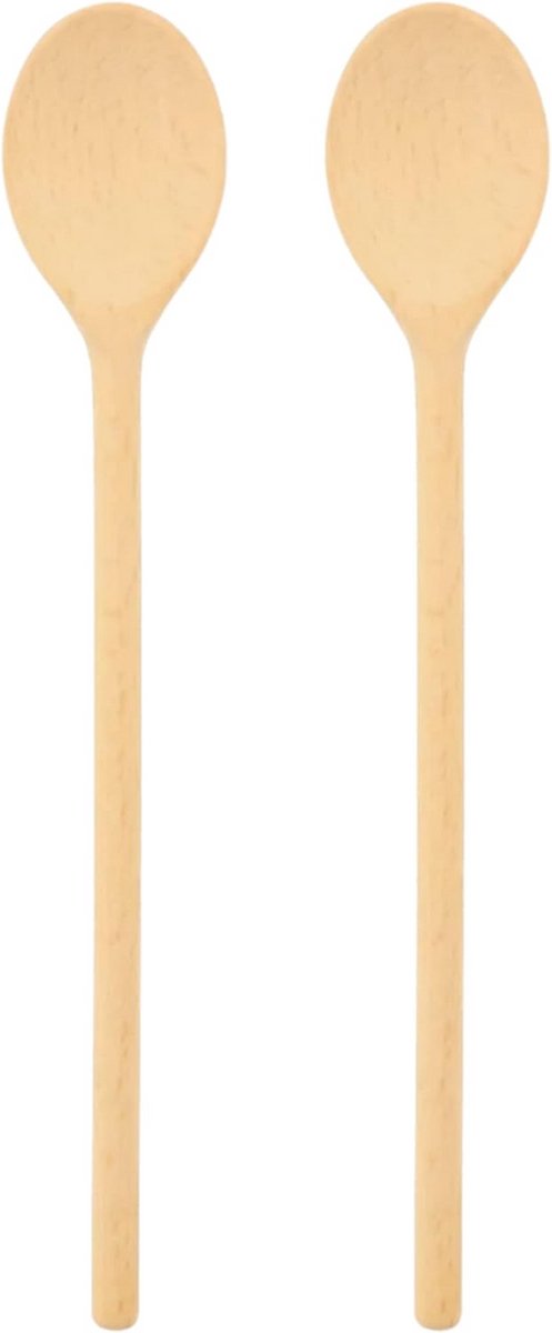 2x Extra Lange Houten Kooklepel 60 cm - Ovale Spatel voor Koken & Bakken - Onbreekbaar