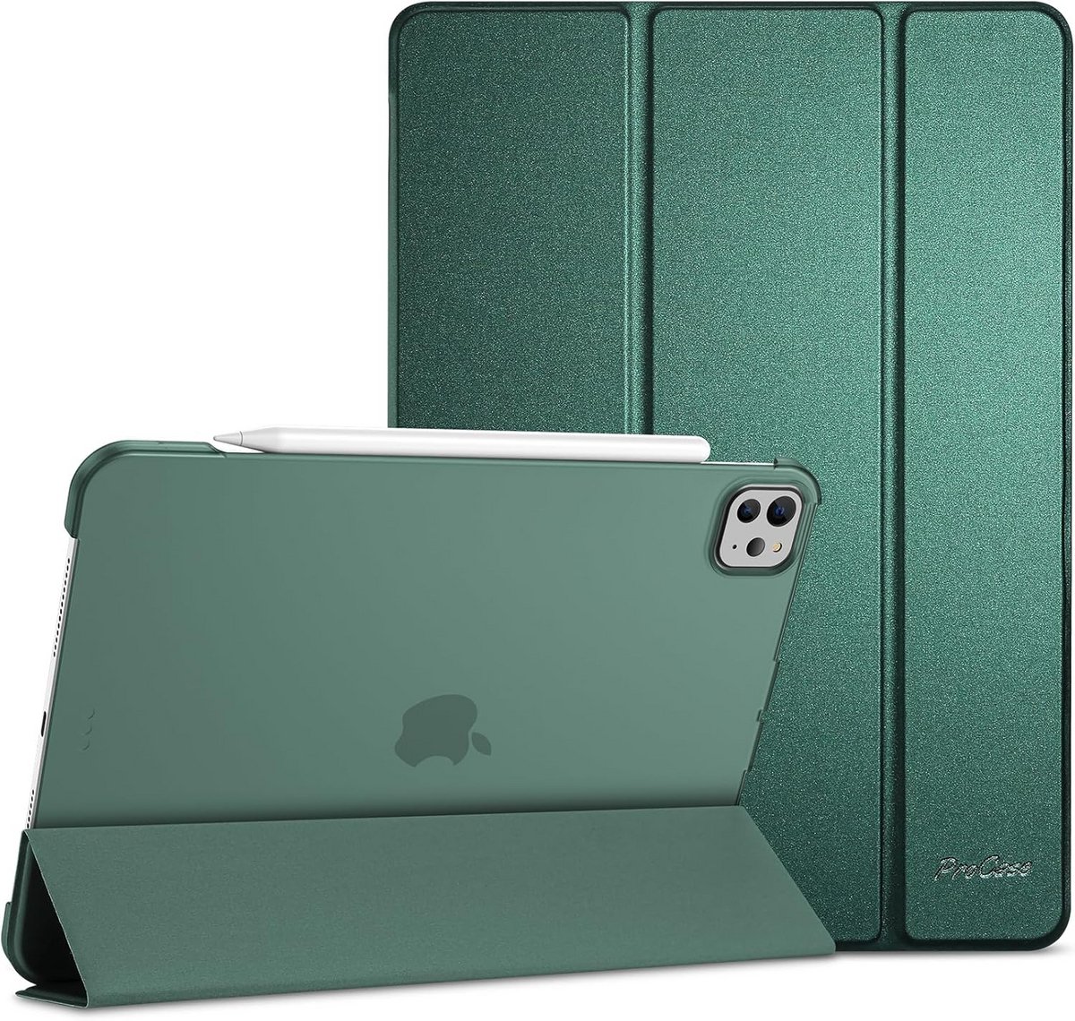 Slanke Smart Case voor iPad Pro 11 Inch 2024 (M4) met Kaarthouder & Standaard - Groen