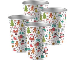 Set van 4 Roestvrijstalen Drinkbekers voor Kinderen - 350 ml - Cadeau voor Jongens en Meisjes
