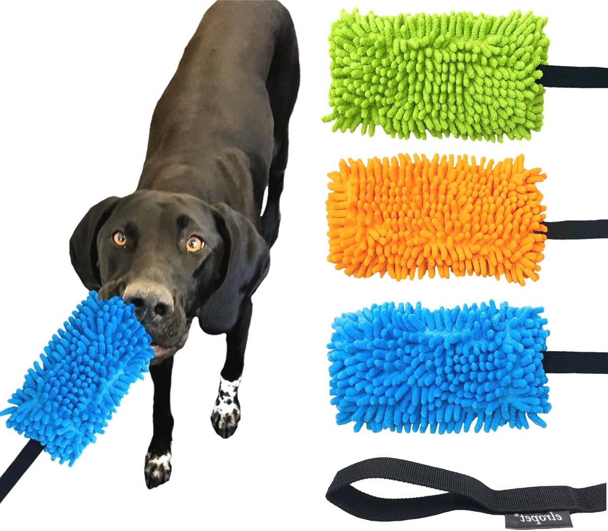 Hondenspeelgoed Moppi voor kleine en grote honden - Trekspeelgoed voor Gooien en Apporteren (lichtblauw)