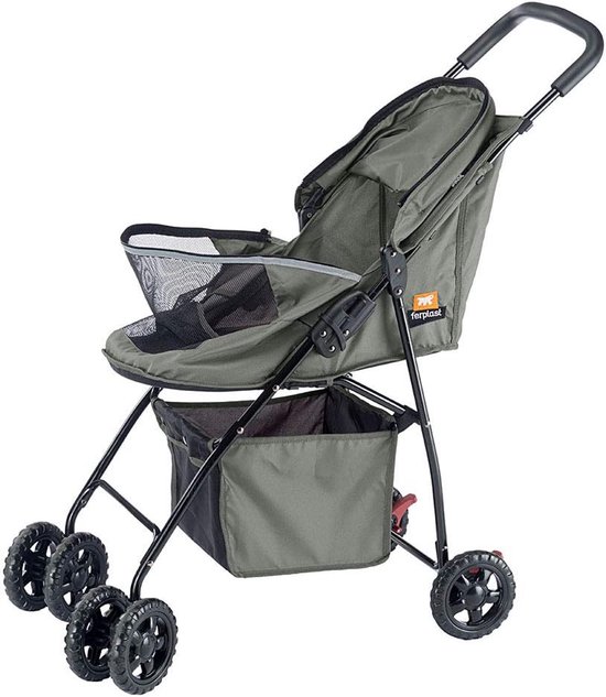 Hondenwandelwagen, 4-wielige Opvouwbare Kattenhondenkinderwagen Met Opbergmand Handvat 360 Voorwiel Achterwiel Met Rem Voor Kleine Middelgrote Honden En Katten Roze