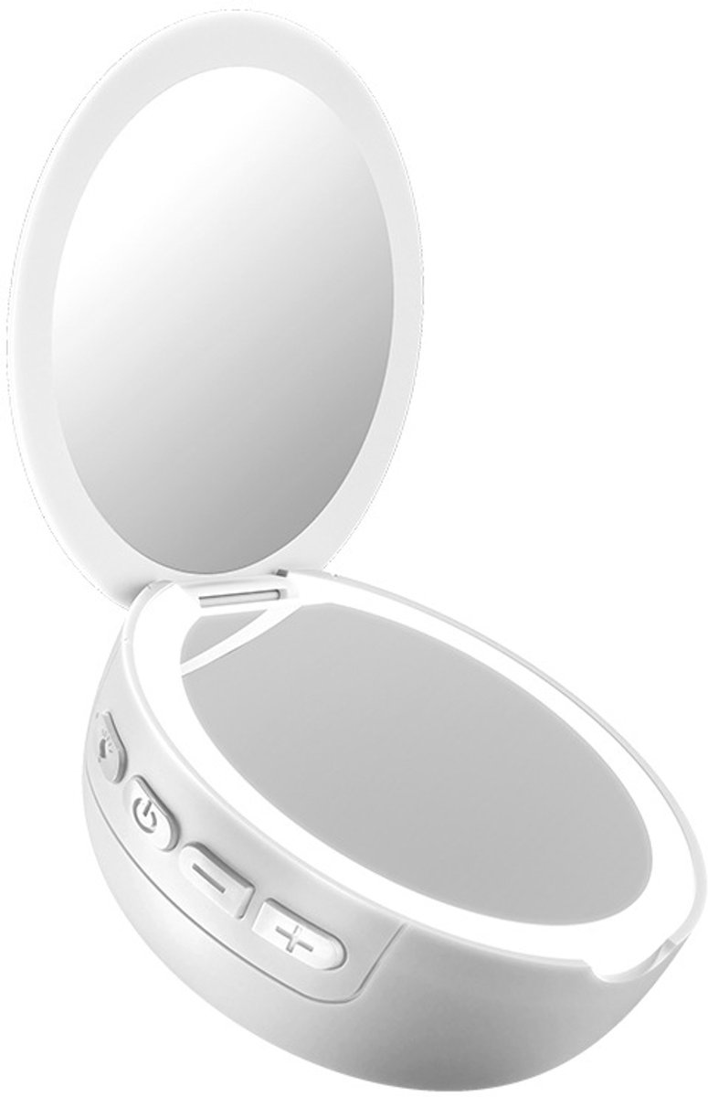 Draagbare LED make - up spiegel met verlichting - Drie lichtstanden instelbaar - Oplaadbare Bluetooth - mini speaker