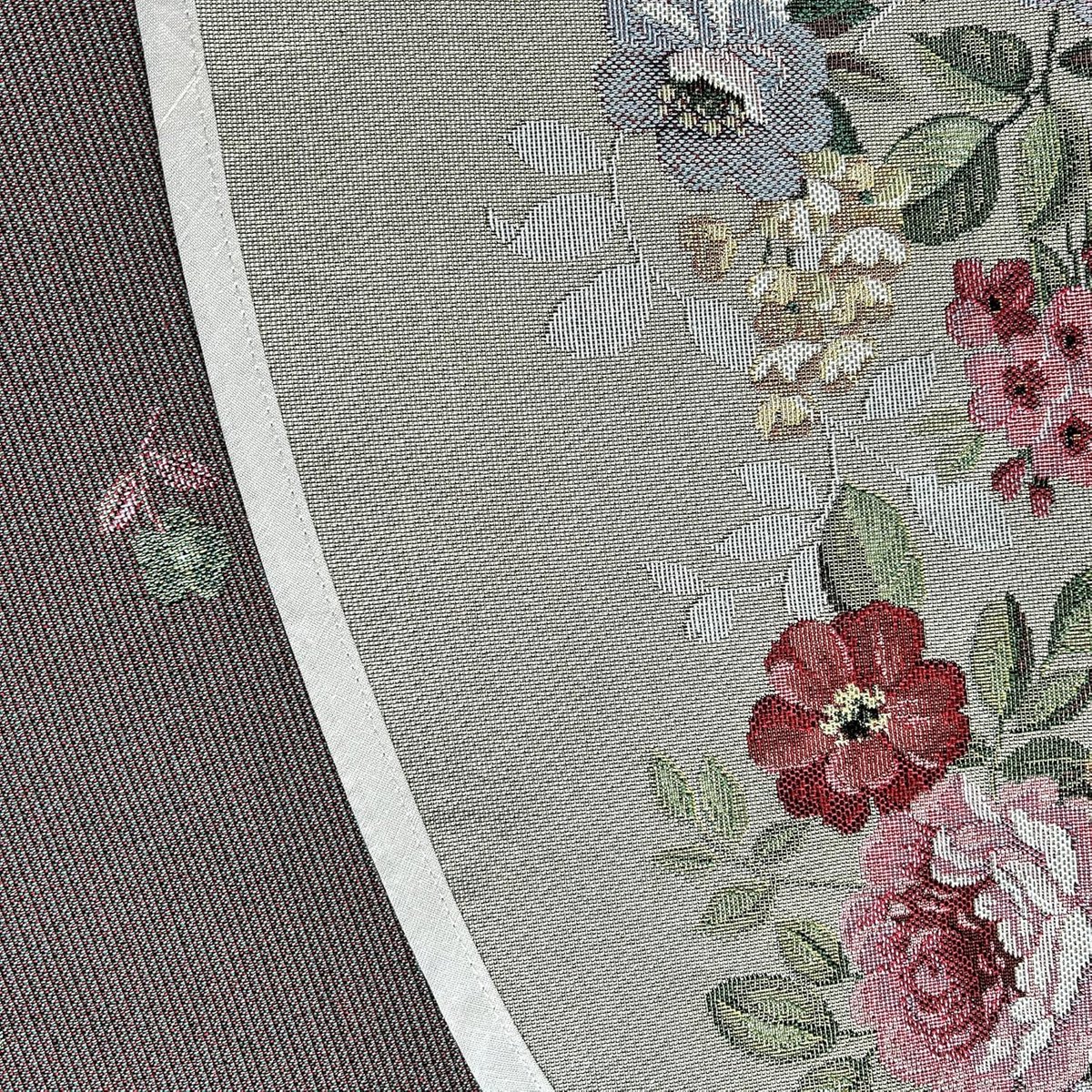 Ronde Gobelin Tafelkleed Jacquard Bloemenpatroon 165 cm Geweven