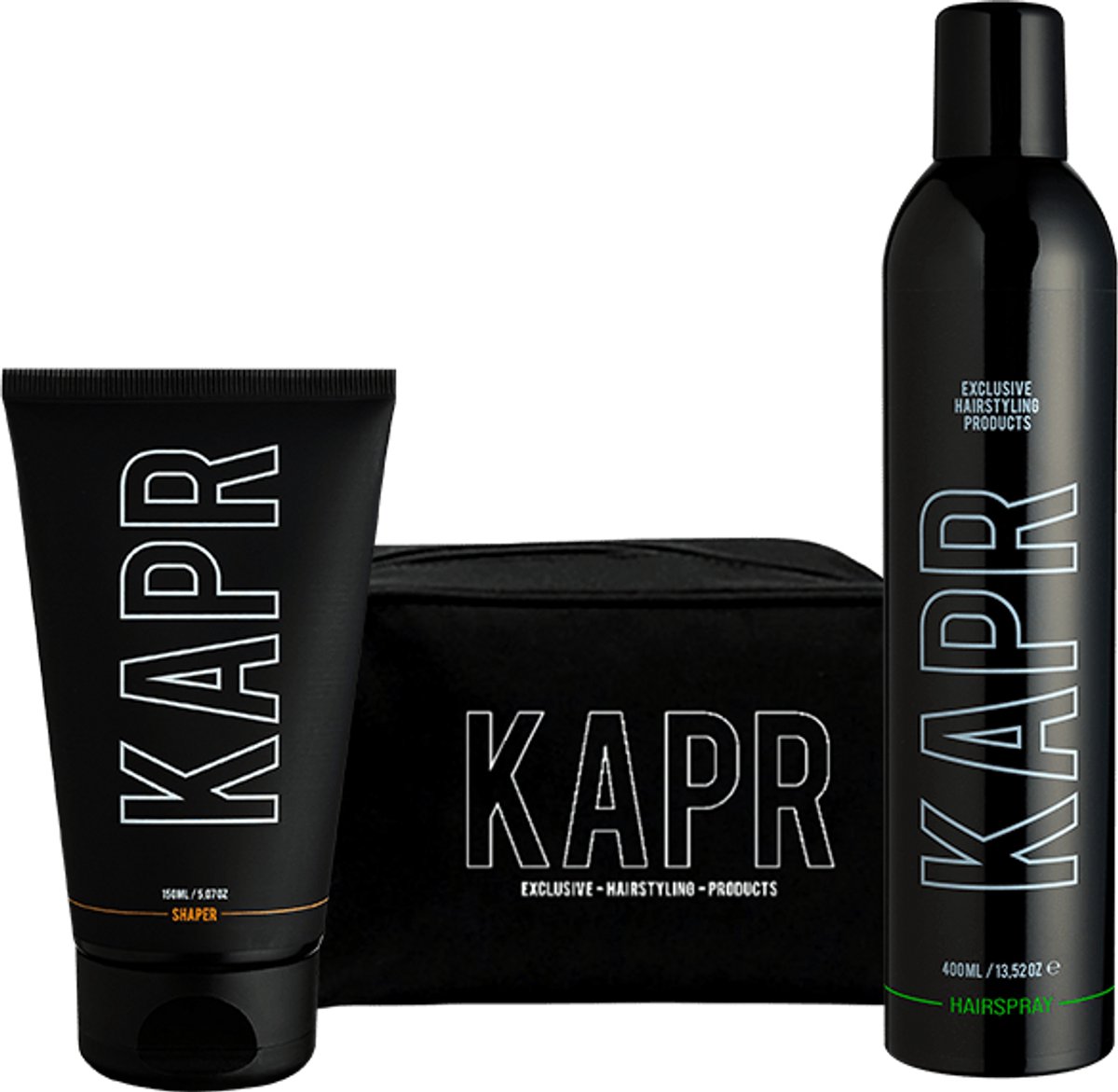 The Exclusive Hairstyle Deal KAPR Shaper 150 ml en haarspray 400 ml incl gratis toilettas