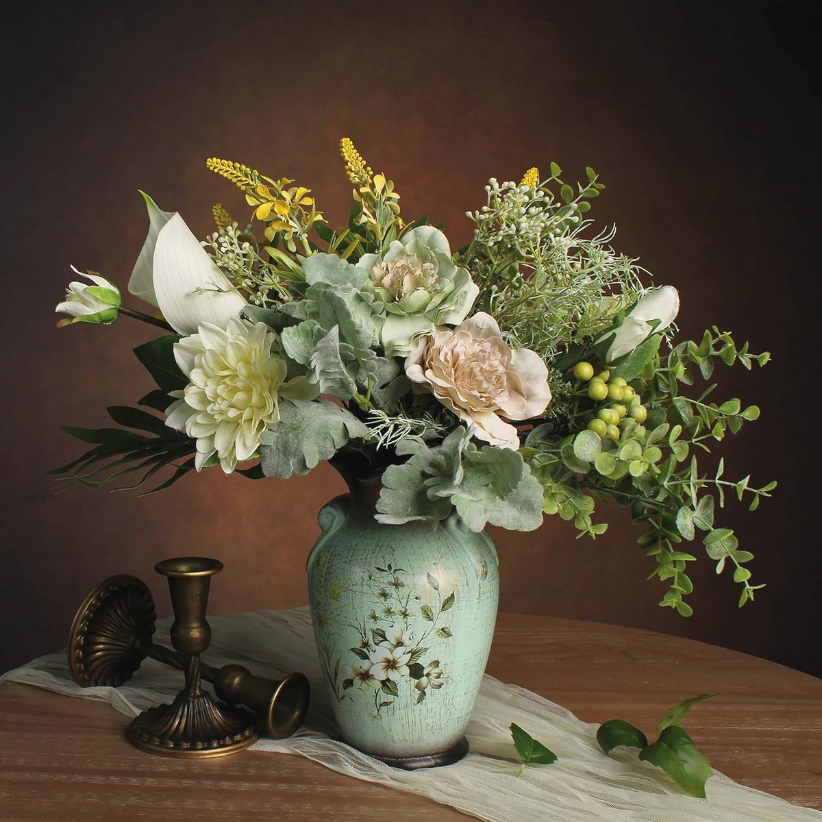 Kunstbloemen in vaas voor thuisdecoratie - Perfecte stijl voor keuken, woonkamer, eetkamer en salontafel