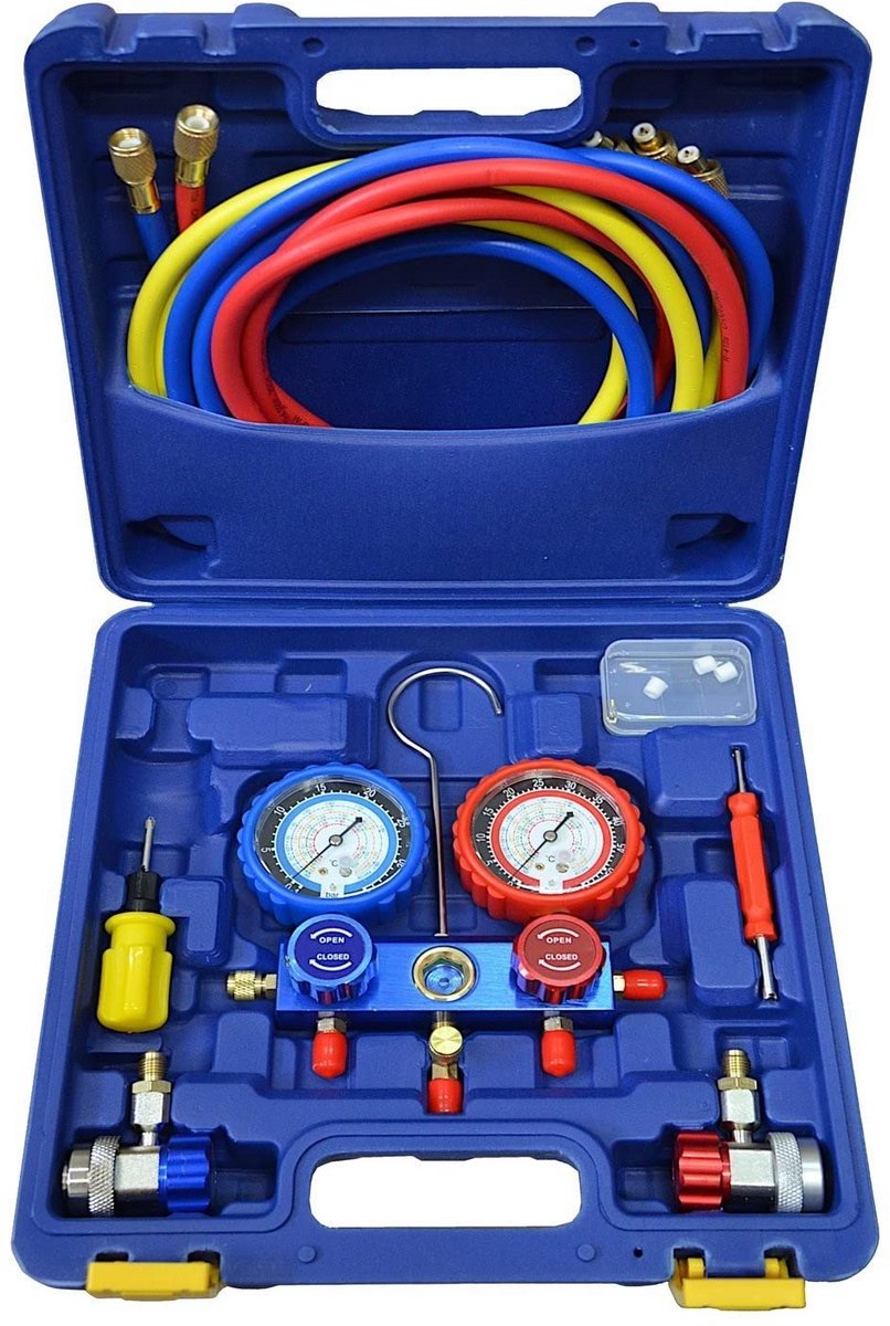 Professionele Airco Manometer Set voor Auto en Koelsystemen R134a R1234yf