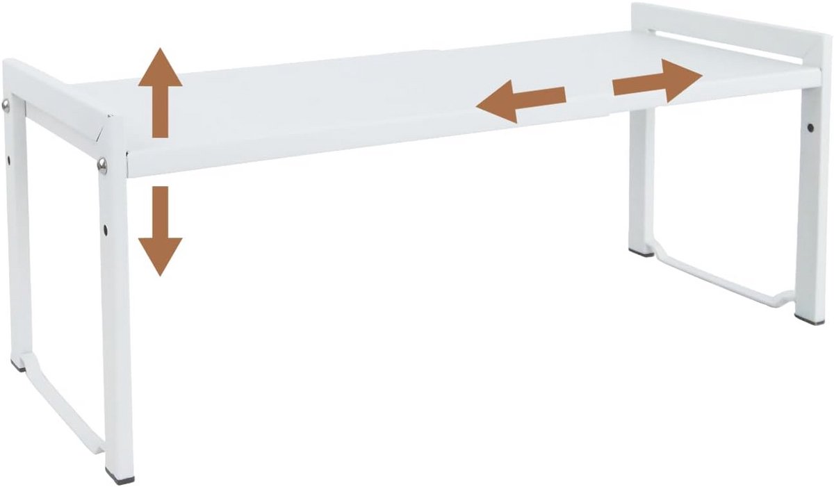 Uitbreidbare kast plank 13,8 ~ 66 cm - Stapelbare keuken organizer voor aanrecht en pantry