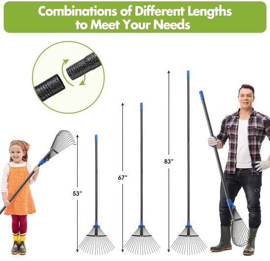 Unyqoos® Verstelbare tuinhark met ergonomische steel voor makkelijk tuinonderhoud van Merkloos	 — afbeelding 5