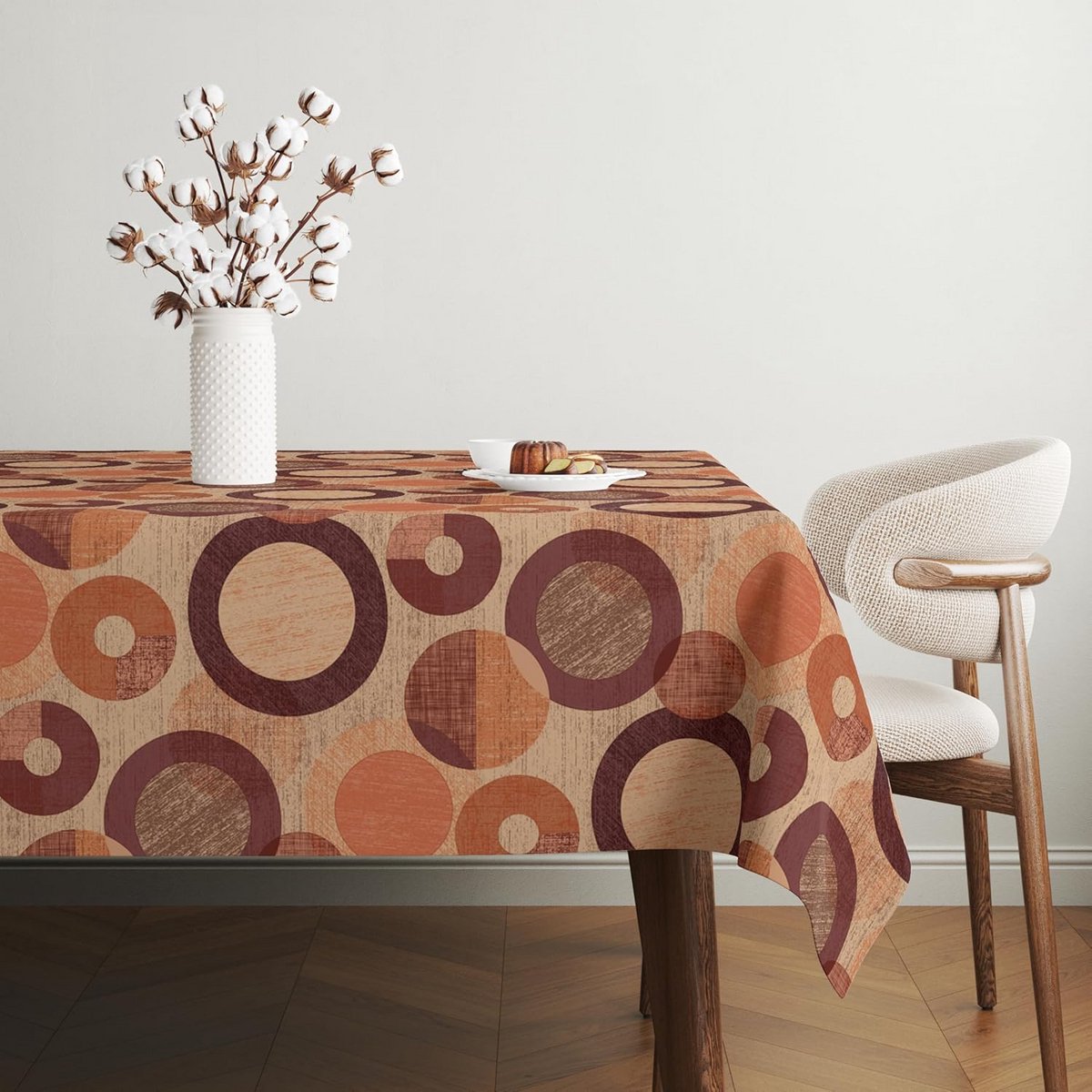 Ronde Wasdoek Tafelkleed Oranje 140 cm Waterafstotend