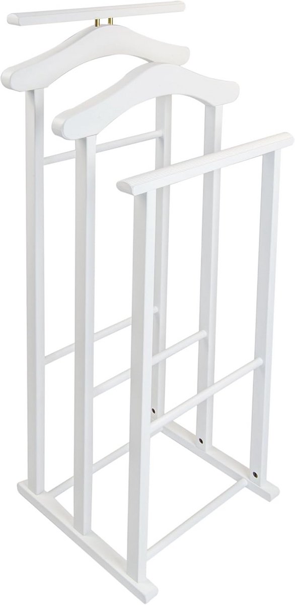 Klerenhanger van Hout met 3-Voudige Dragers - Wit & Modern Design