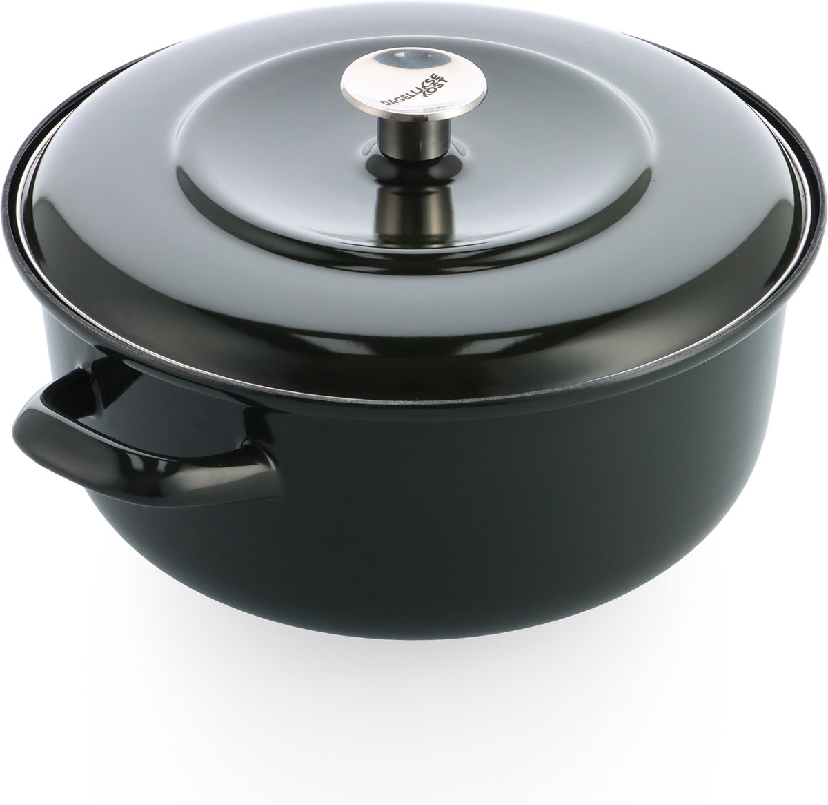 Dagelijkse kost stoofpot met deksel 26cm - 5,2L - inductie stoofpot - geëmailleerd staal - Ovenbestendig tot 250°C - Olijfgroen