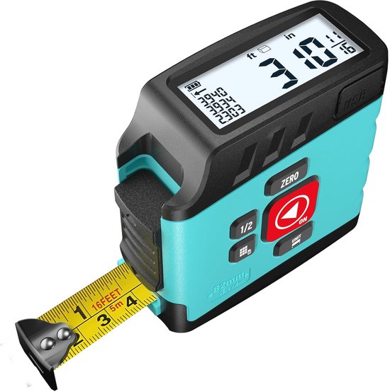 Digitaal Meetlint 2-in-1 5 Meter - Slimme Oplaadbare Meetlint Met Display, Pythagoras, Volume En Oppervlakte