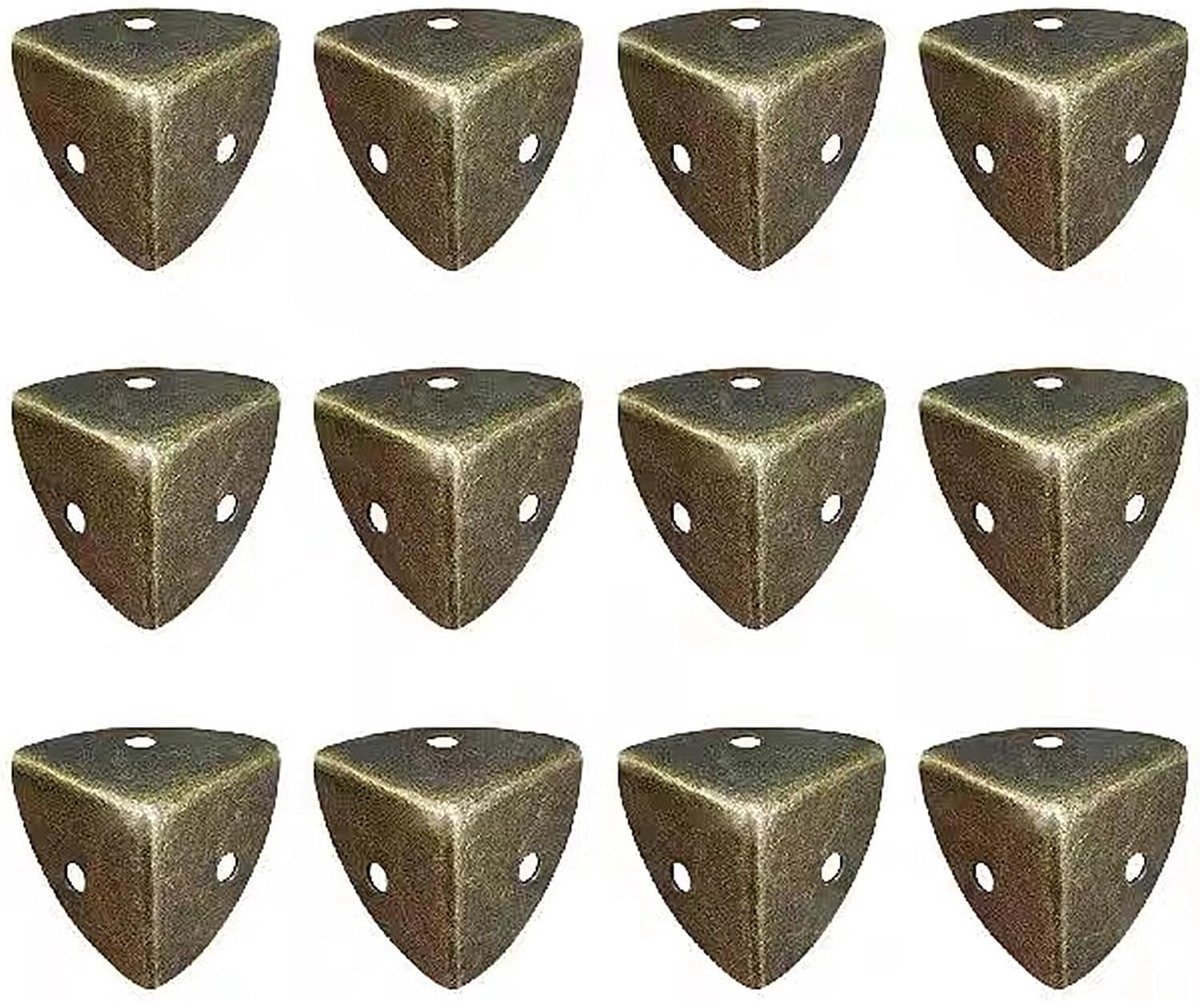 12x Decoratieve Metalen Hoekbeschermers voor Meubels en Kisten