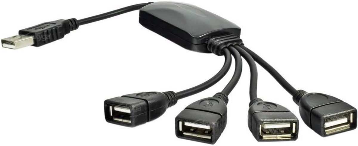 USB 2.0 Hub met 4 Poorten voor Dataoverdracht en Opladen
