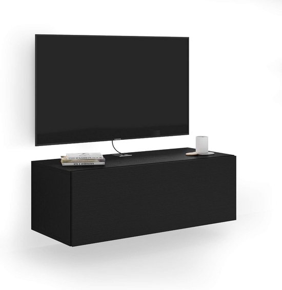 Zwarte Wandkast TV Meubel met Klepdeur - Modern Design & Eenvoudige ...