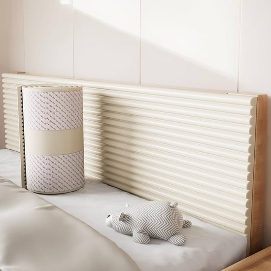 Wandbekleding voor kinderen, zelfklevende decoratie, antibotsingswandpanelen, panelen ter bescherming van de kinderkamer, gestoffeerd hoofdeinde, tatami 3D-muurstickers (wit, 30 cm x 50 cm