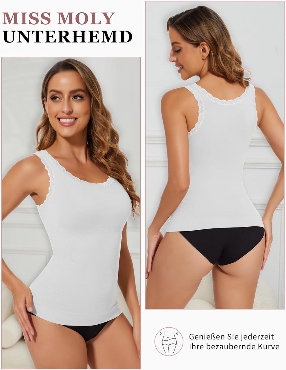 Naadloos dameshemdje met strakkingseffect - vormend tanktopje zonder cups voor dagelijks draagcomfort