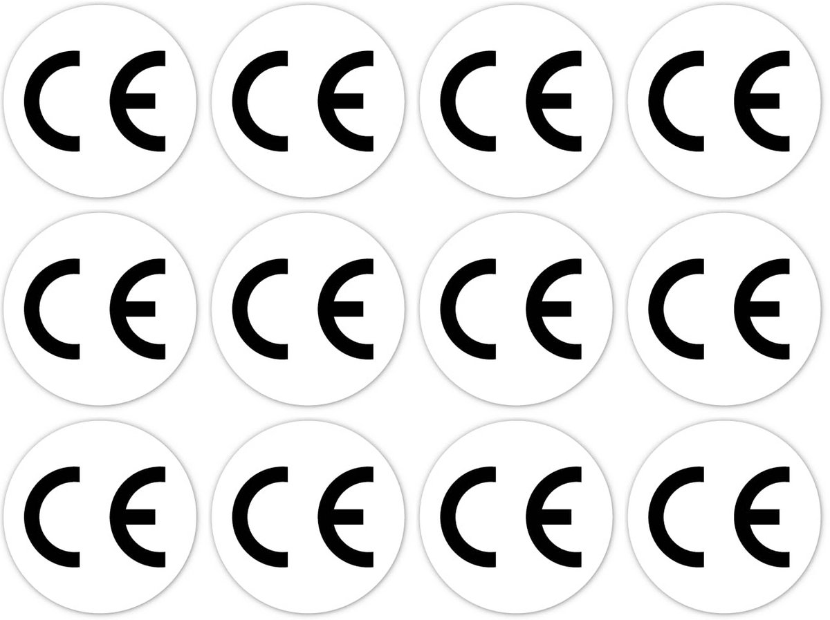 Ronde Veiligheidsstickers met CE-Markering - 25mm Diameter - Set van 12