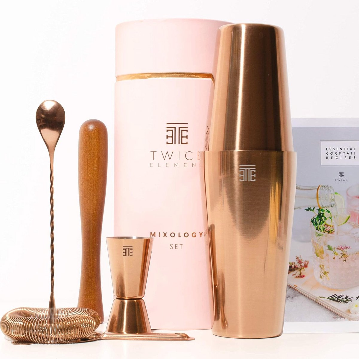 Cocktailshaker Set - Elegante Cadeauset voor Cocktailliefhebbers met Essentiële Accessoires en Receptenboek