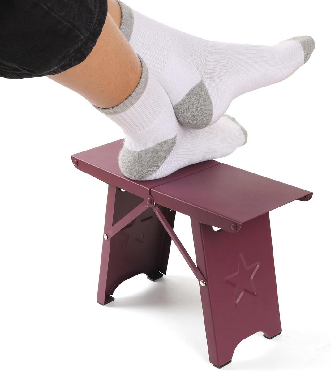 Ergonomische Paarse Portable Voetensteun - Vouwbare Onder Bureau Voetensteun voor Comfort en Pijnverlichting - Lichtgewicht en Compakt