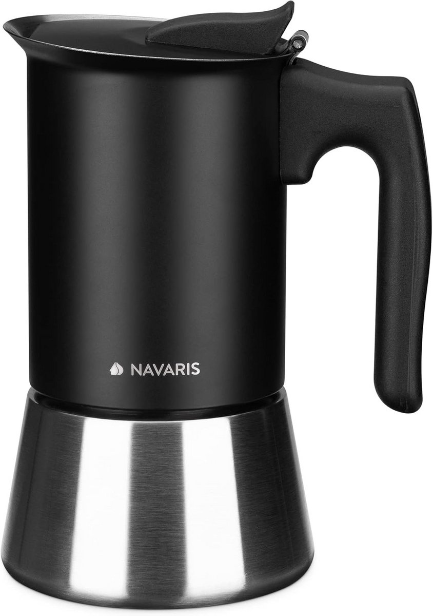 Espresso percolator 300 ml - voor 6 kopjes - geschikt voor alle kooksystemen - zwart