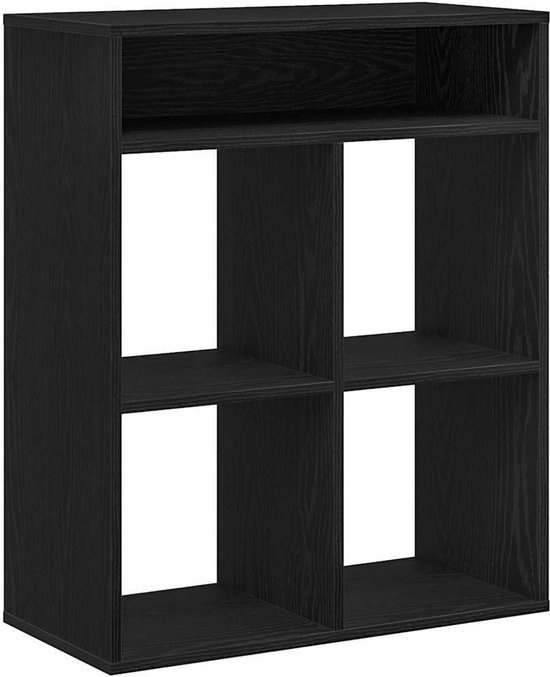 Eleonora Remi | Zwarte retro kast met houten latjes | 95667