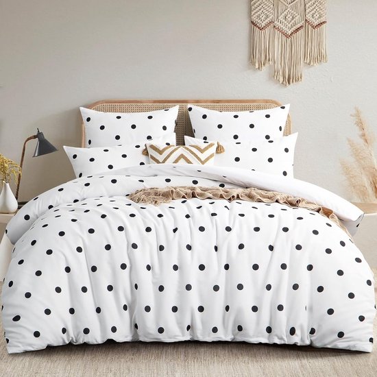 Tweepersoonsbedset White Rose - Easy Care Ultra Soft Microvezel Beddengoed Tweepersoonsbed Set met 2 kussenslopen 19X29 - Gezellig Warm Dekbed Sets Tweepersoonsbed (200x200cm