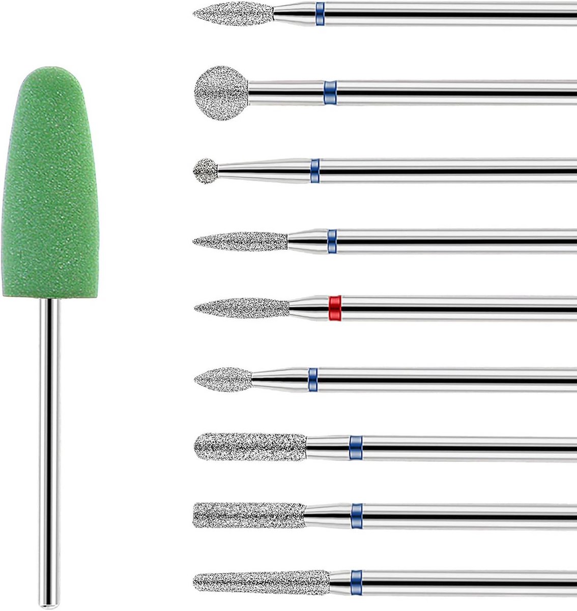 10 Delige Set Diamanten Nagelboor Bits voor Manicure en Pedicure