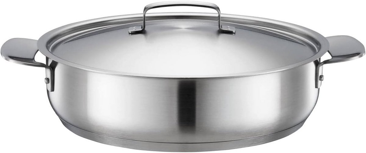 Ovenschaal met deksel 28 cm voor alle warmtebronnen van gerecycled staal