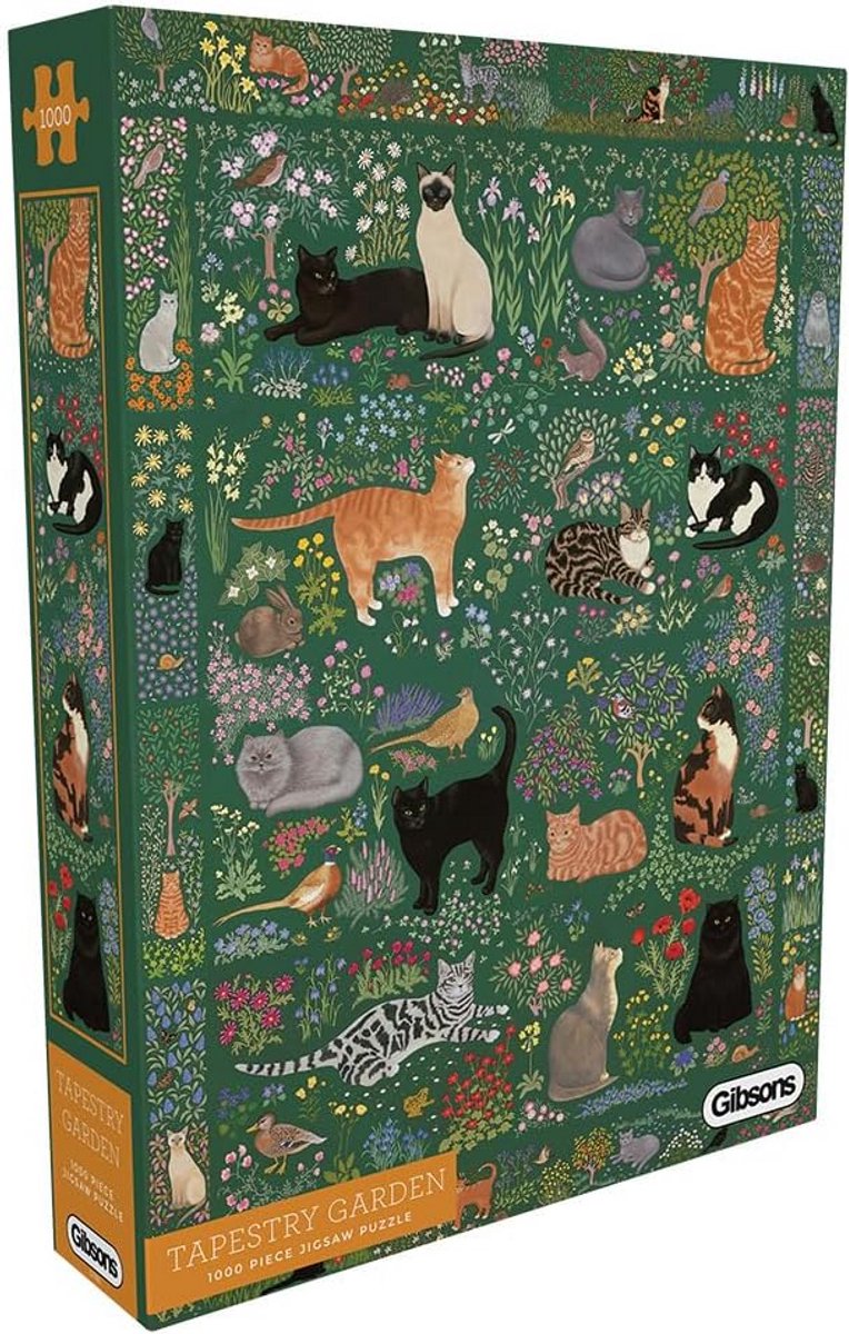 Kleurrijke Puzzel met Katten en Bloemen 1000 Stukjes