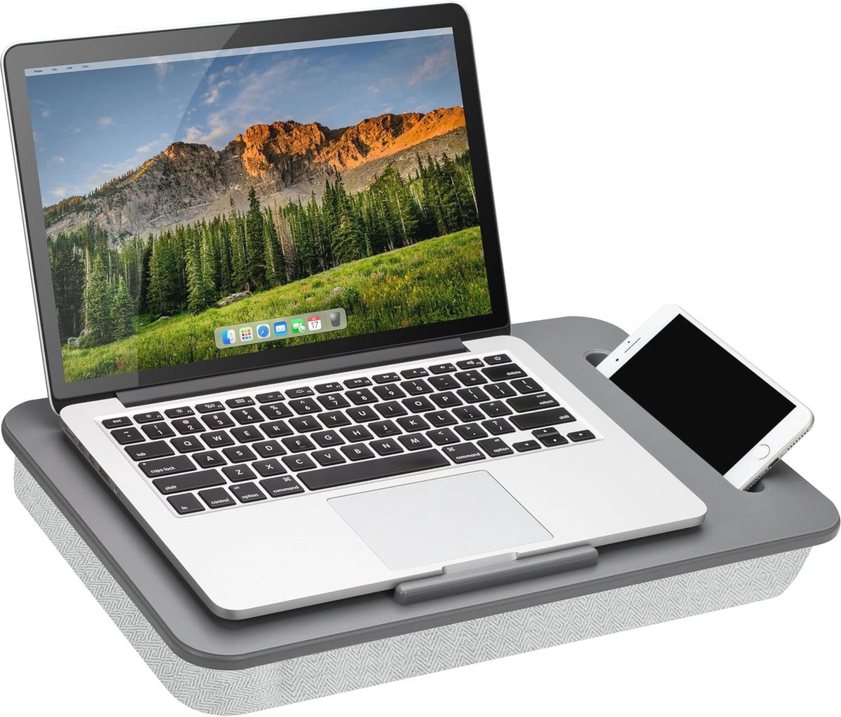 Draagbare Lap Desk met Apparatenhouder voor Laptops tot 15,6 Inch - Grijs