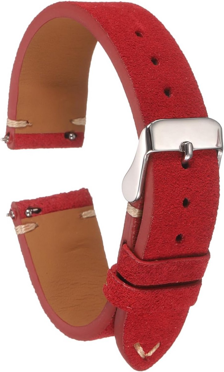 Suède Horlogeband 14mm - Snelwissel Vintage Stijl - Voor Heren en Dames