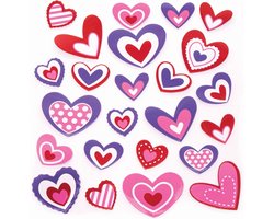 Foam stickers hartjes 200 stuks – 25 designs voor Valentijnscadeaus en knutselen