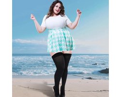 Allecta - Dijhoge sokken voor dames en meisjes - Over de knie - Kniehoge panty - Extra lange laarzen kousen - Zwart