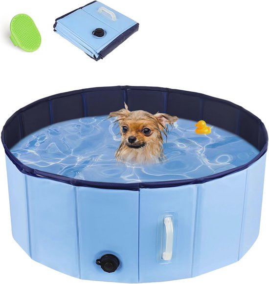 Yaheetech Hondenzwembad, 150 cm, waterspeelmat, opvouwbare sprinkler mat hond, verdikt, antislip, hondenpierenbadje, sproeimat, waterhangmat voor zomer, tuin, buiten Yaheetech Hondenzwembad, 150 cm, waterspeelmat, opvouwbare sprinkler mat hond, verdikt, antislip, hondenpierenbadje, sproeimat, waterhangmat voor zomer, tuin, buiten