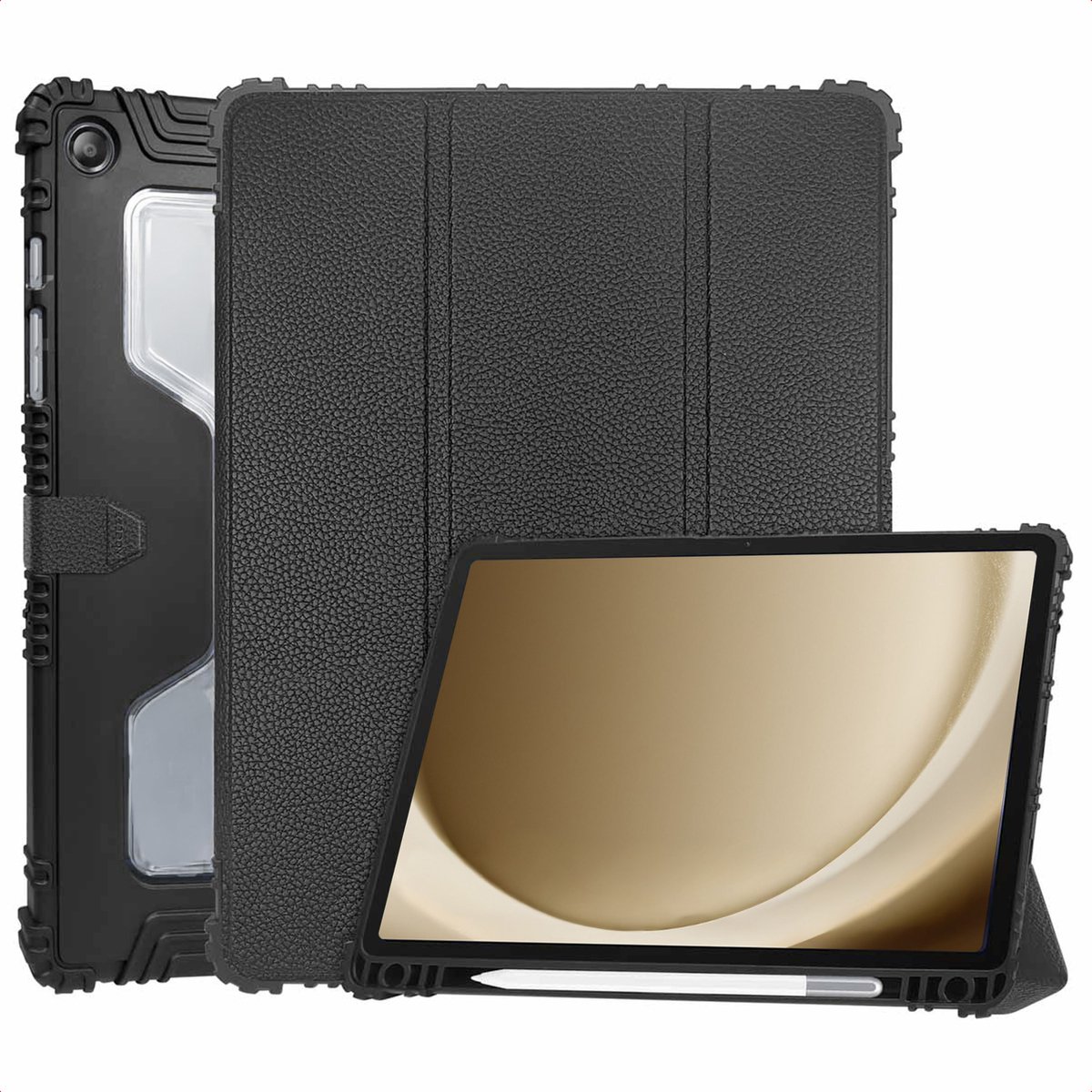 Accezz Tablet Hoes - Geschikt voor Samsung Galaxy Tab A9 Plus - Trifold Bookcase - Zwart