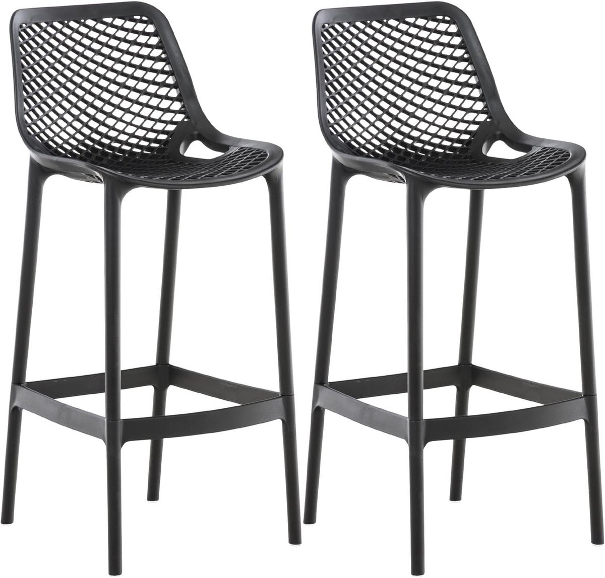 Set van 2 moderne barkrukken zwart