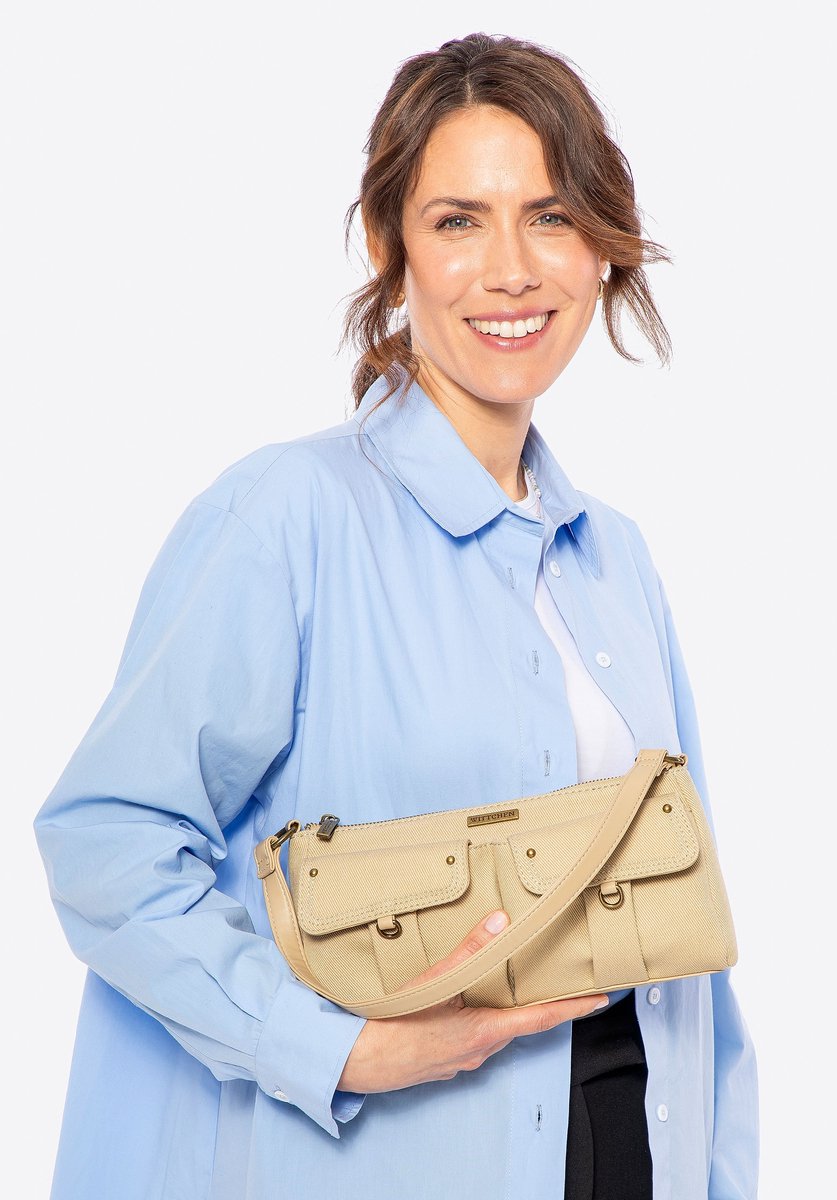 Wittchen - Schoudertas voor Dames - Bež Katoen - Met Pockets