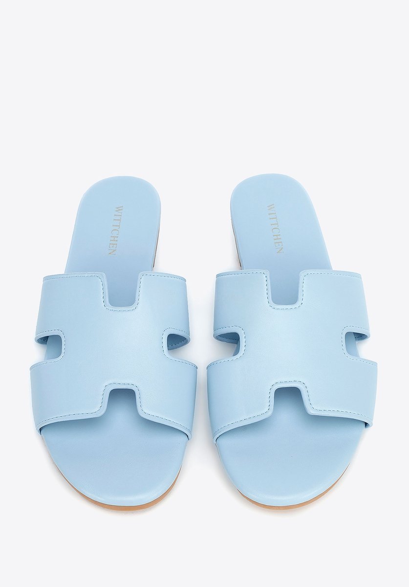 Wittchen - Damesslippers - Blauw - Eco-leder - H-vorm uitsnijding