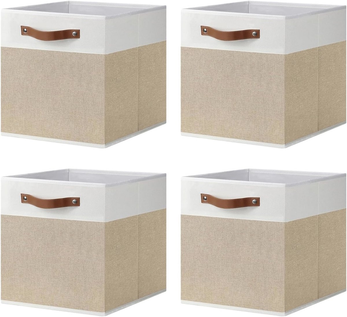 Opbergkubussen set van 4 - Opvouwbare stoffen organizers voor kast en planken