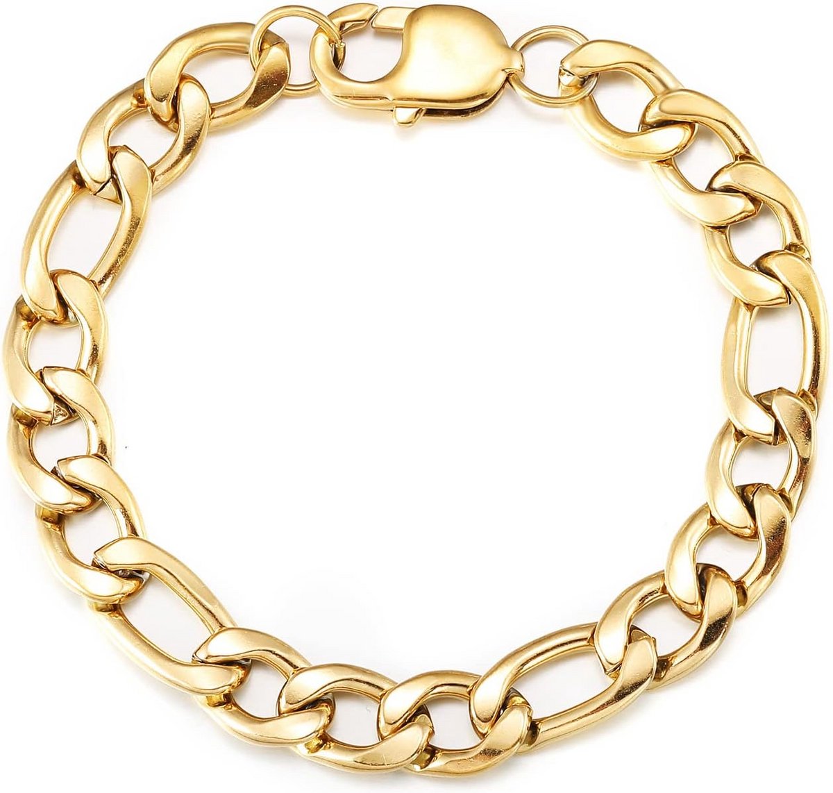 Figaroketting Armband voor Heren in Zilver, Goud of Zwart - Roestvrij Staal Schakelarmband