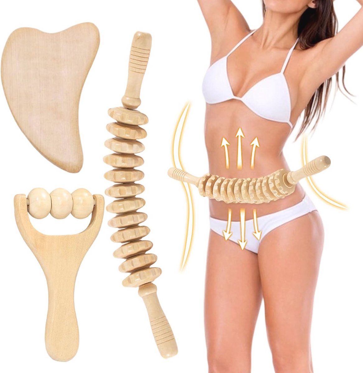 Massageroller en Gua Sha Set voor Spierontspanning en Lichaamsvorming