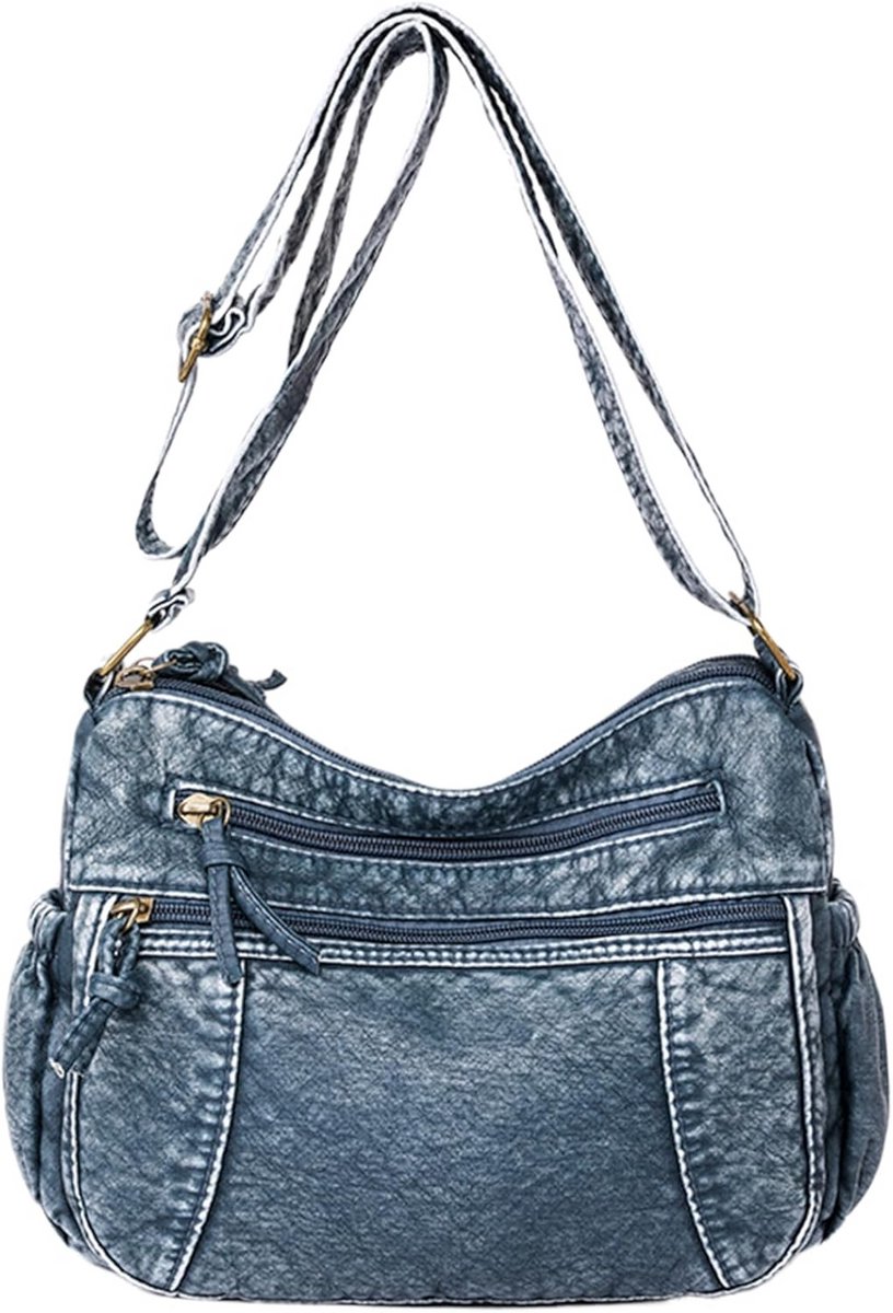 Casual Denim Crossbody Tas voor Dames - Waterdicht en Grote Capaciteit